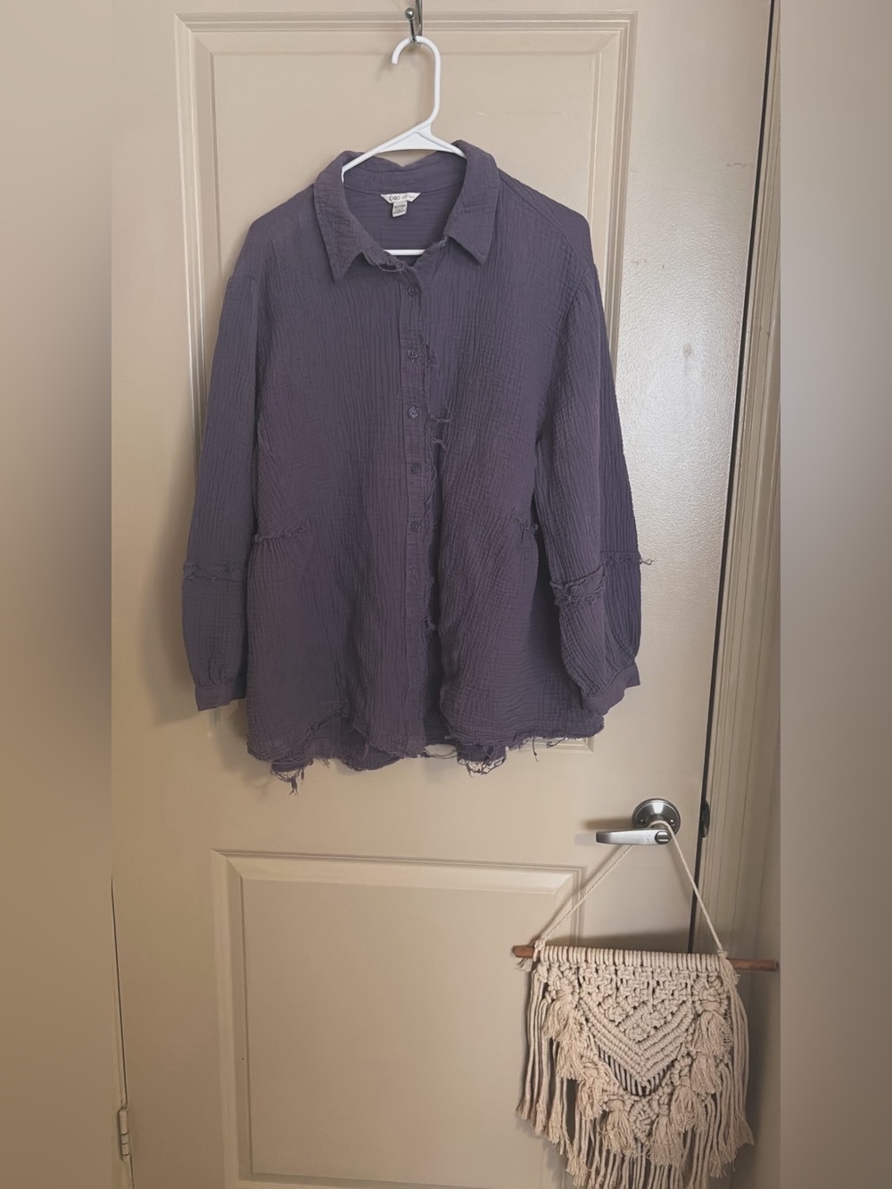Cato Purple Button-Front Textured Shirt